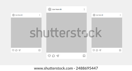 Social media post template mockup. Social media post frame. Vector illustration