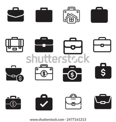 briefcase icon set vector design