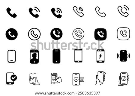 Mobile Phone Icon Pack Vector Design