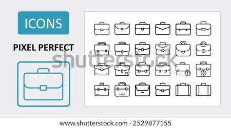 Briefcase icon set vector. Suitecase icon set vector