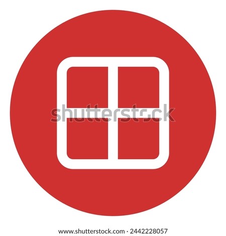 The border all icon with a white background inside a circle, designed in a flat style