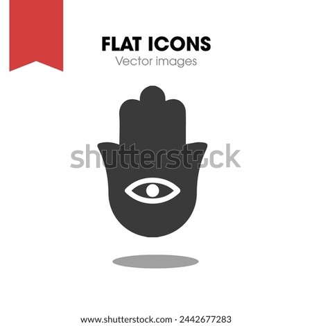 Hamsa Icon. Line Art Style Design Isolated On White Background
