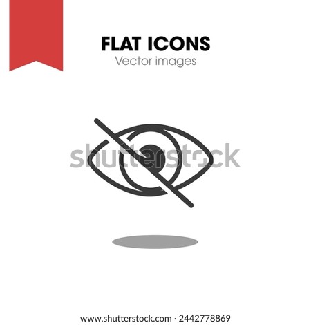 Eye - slash icon vector, flat style