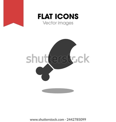 Chicken drumsticks vector icon isolated on white background, flat illustration of drumstick
