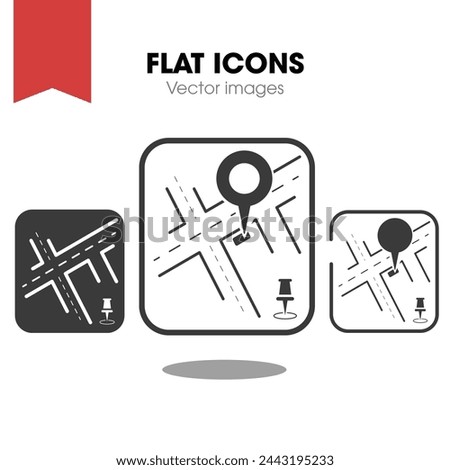 map marked alt Icon. Flat style design isolated on white background. Vector illustration
