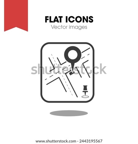 map marked alt Icon. Flat style design isolated on white background. 