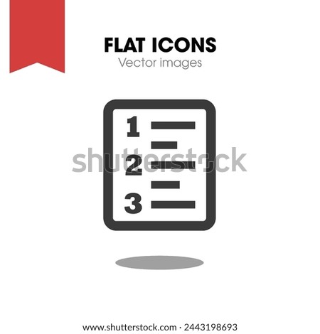 list ol Icon. Flat style design isolated on white background. Vector illustration
