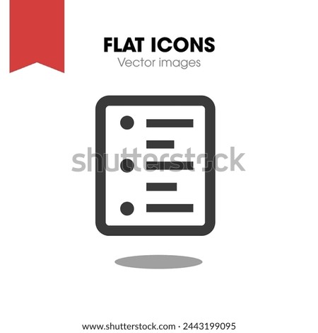 list ul icon vector, style flat