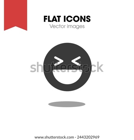 laugh squint Icon. Flat style design isolated on white background. Vector illustration
