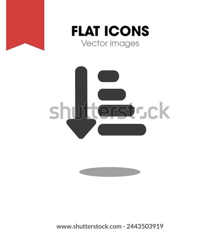 Sort amount down alt icon vector