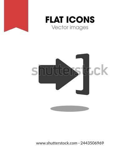Sign in alt icon vector, style flat