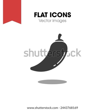 Chili icon. Pepper icon. Hot pepper icon. Chili pepper vector icon.
