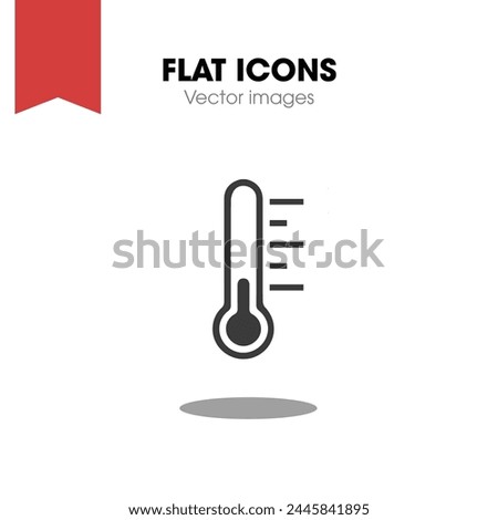 Thermometer vector icon with temperature half scale for weather or medicine

