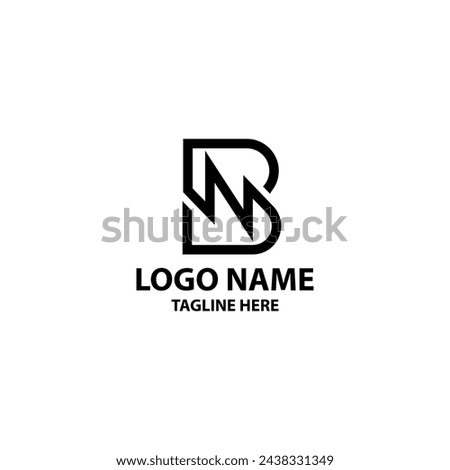 initial letter BN NB logo design vector