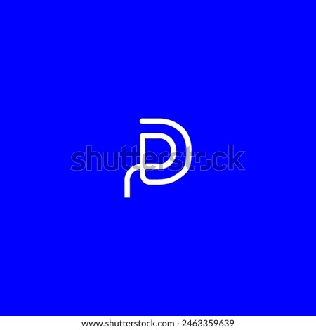 DP minimal linear logo. Abstract letters D and P symbol concept