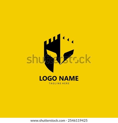 Spartan fortress logo design vector