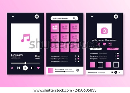 Music player app interface vector design in eps 10