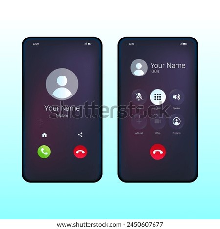 Phone call screen interface illustration vector design in eps 10