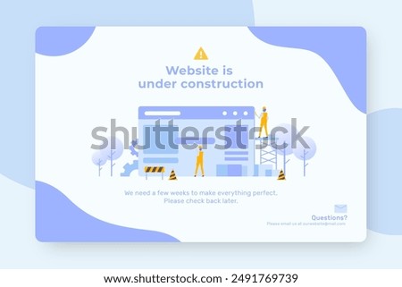 Construction landing page template vector design in eps 10