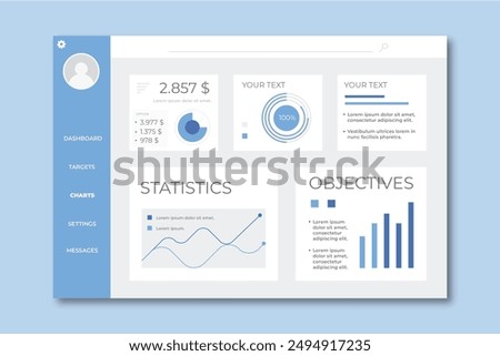 Template dashboard user panel vector design in eps 10