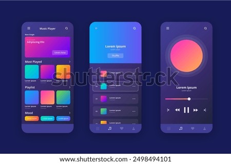 Music player app interface vector design in eps 10