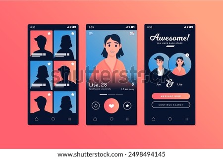 Online dating app concept vector design in eps 10