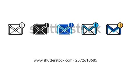 Mail notification icon in flat style showing an envelope with a notification badge. Perfect for email alerts, communication, messaging, online services, and web technology concepts.