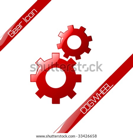 glossy cog wheels, gear icon. Vector illustration