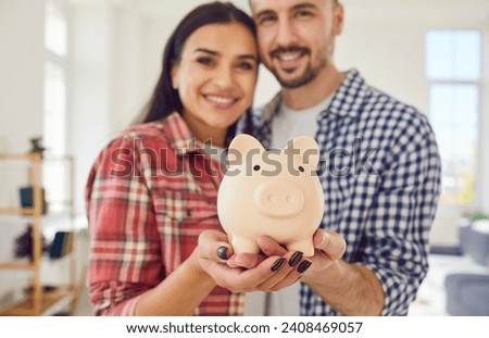 Similar – Image, Stock Photo Happy young married couple spending time together at seaside