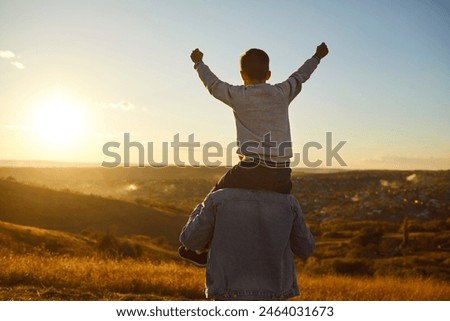 Similar – Image, Stock Photo back view of little girl looking at sea