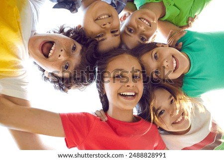 Similar – Image, Stock Photo Boy laughing in the garden