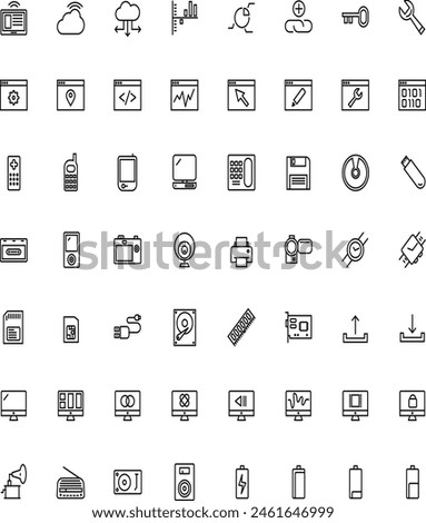 Business and finance web icon set - outline icon collection, vector.