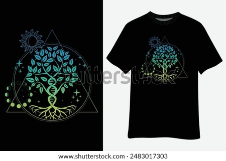 Tree Of Life DNA Science Genetics Earth Day Genealogy T-Shirt