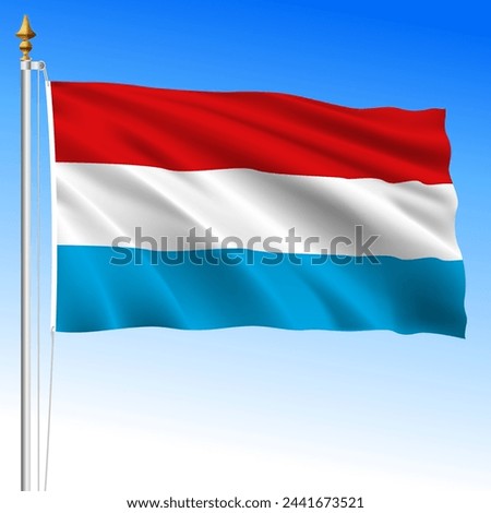 Luxembourg official national waving flag, European Union, vector illustration