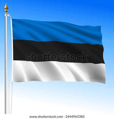 Estonia official national waving flag, European Union, vector illustration