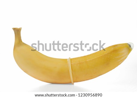 Similar – Image, Stock Photo Condom on banana in hand of crop person