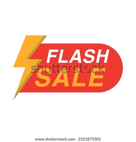 vector flat flash sale logo with lightning image