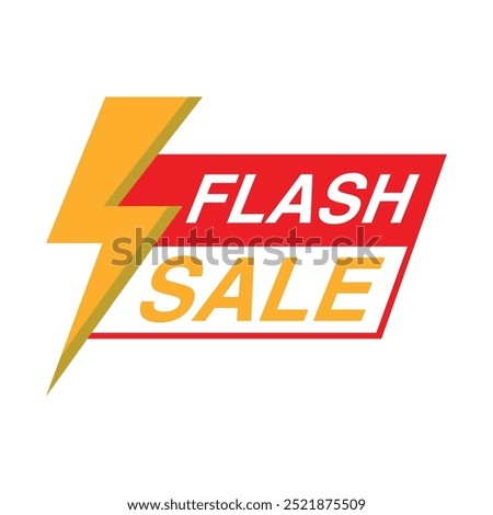 vector flat flash sale logo with lightning image