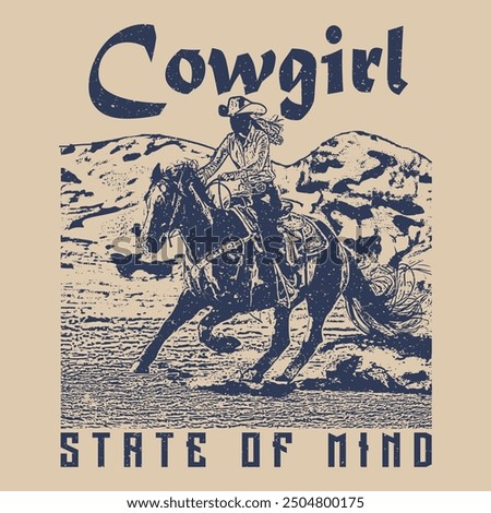 Cowgirl state of mind t shirt, Cowgirl boot for Women Western Cowgirls T-Shirt.  western desert design for t shirt, sticker, poster, graphic print, vintage floral design, aztech artwork.