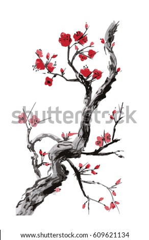 Japanese Sakura Blossom Background Design Vector ...
