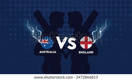 Australia v England Match , England vs Australia cricket match ,Cricket match concept with creative illustration 