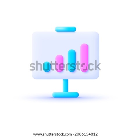 Statistic icon 3d in flat style on white background. Business vector icon. Statistic icon 3d, great design for any purposes. Vector design