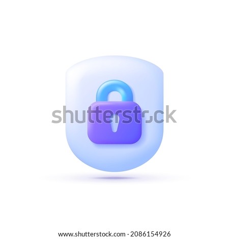 Online security 3d concept. Internet network. Cyber Security 3d Vector Illustration. Web banner template. Shield icon. Protection, password security vector illustration. Mobile template design