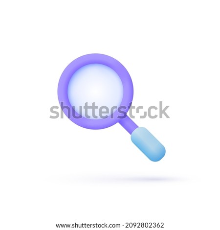 Lupe 3d in realistic style on white background. Business vector icon. Transparent background. Search icon vector