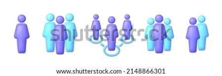 Global social network. 3d vector people character illustration. Social media set design. 3d illustration with network. Vector illustration design