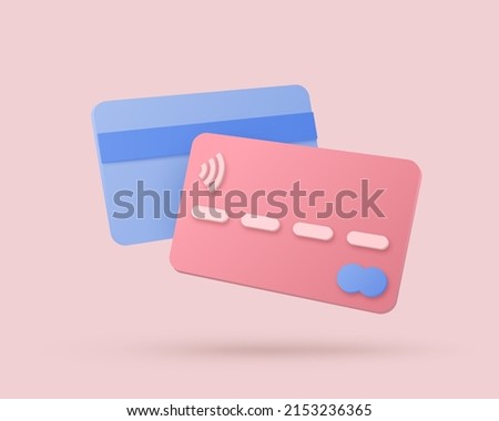 Card 3d in abstract style on green background. 3d render illustration