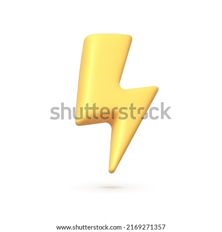 3d realistic lightning bolt vector illustration. Bolt 3d, great design for any purposes. Vector isolated illustration