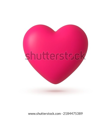 Heart 3d in abstract style on white background. Romantic background. Vector illustration design