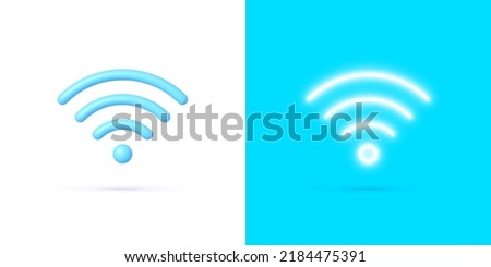 Wifi 3d Neon, great design for any purposes. 3d phone icon vector render illustration. Vector graphic illustration