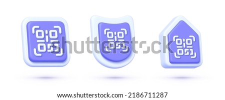 Qr Code 3D Vector Icons collection on white backdrop. Modern qr code set, great design for any purposes. Smartphone vector icon. Isolated vector illustration